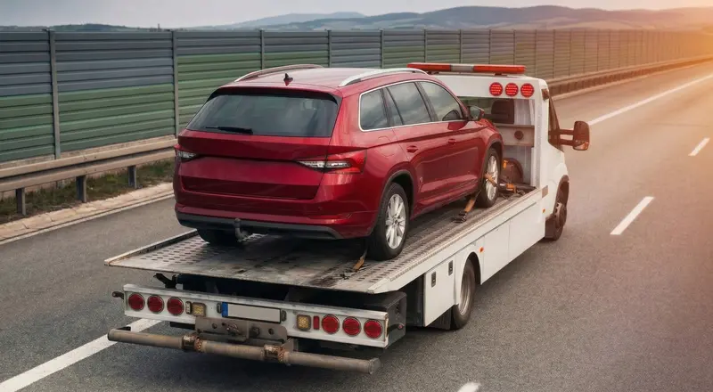 Guincho para carros em Caxias do Sul – carro sendo carregado em plataforma